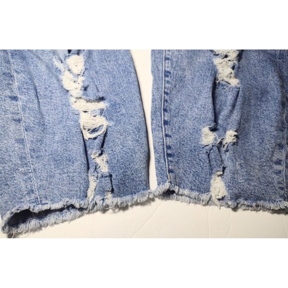 Torrid High Waisted Distressed Cropped Jeans Size 28S Blue Stretch Med Wash READ - Picture 6 of 8